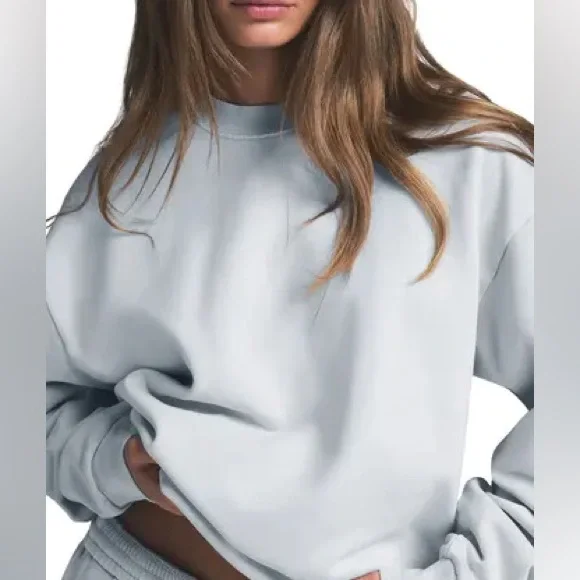 SKIMS Boyfriend Fleece Crewneck – Zen Blue – Size Medium – NWT - Picture 3 of 6